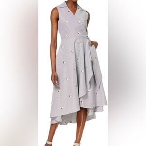 Calvin Klein Black and White Asymmetrical Dress